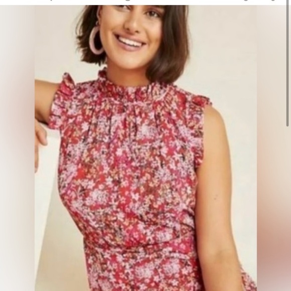 ANTHROPOLOGIE ALI&JAY TROUBADOUR RED FLORAL JUMPSUIT OPEN BACK FEMININE & FLOWY - Picture 2 of 14